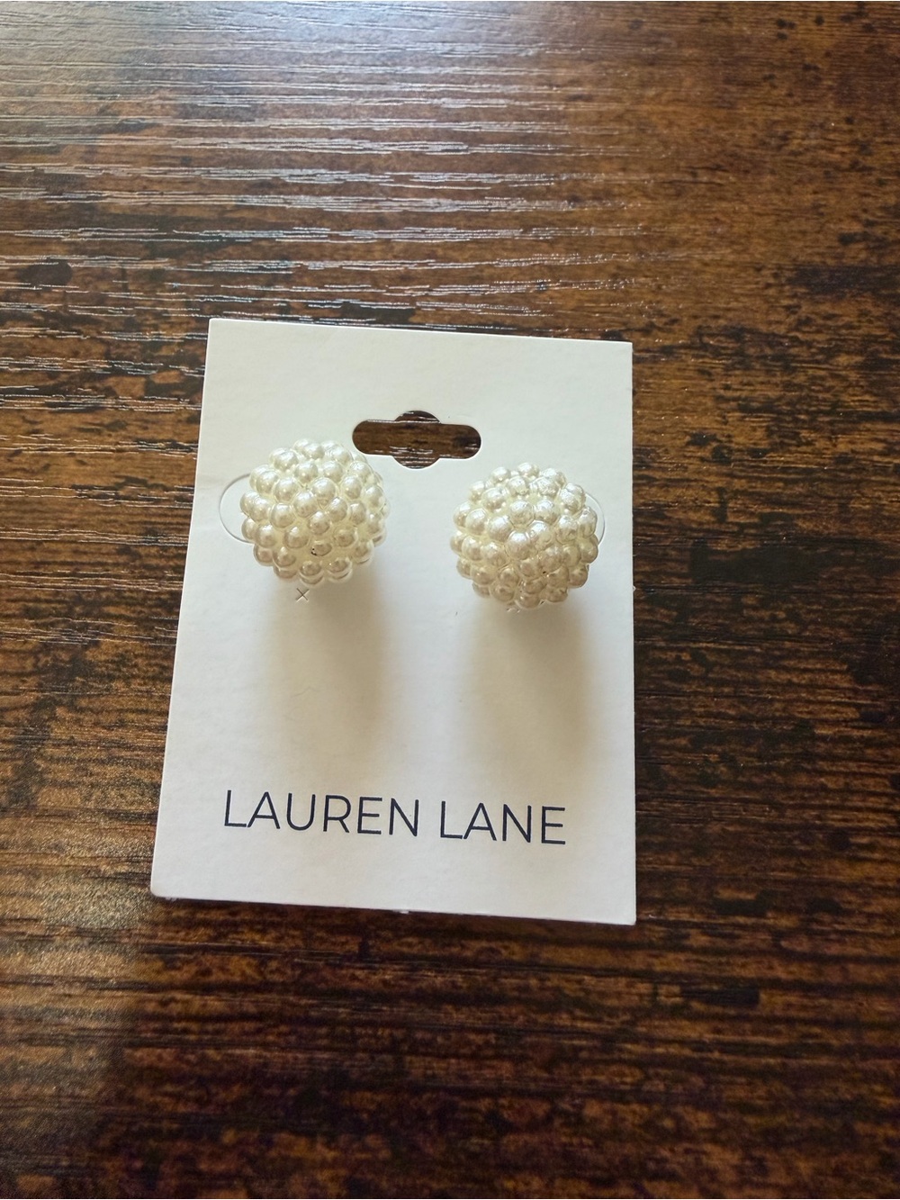 Lauren Lane White Pearl Cluster Stud Earrings